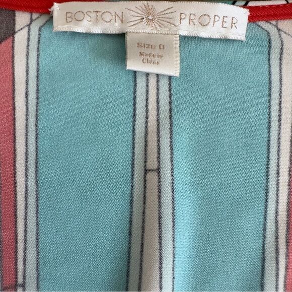 Boston Proper Multicolored Print Side Slits Maxi Dress Size 0 - Picture 13 of 16